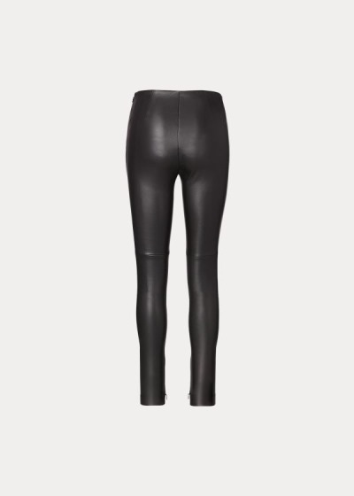 Pantalones Ralph Lauren Mujer Negros - Eleanora Stretch Leather - ICHBN2470